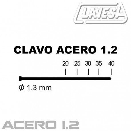Clavo 1.2 acero NT con cabeza 1 Clavo 1.2 acero NT con cabeza
