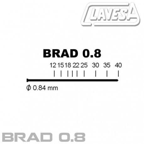Clavo 0.8 BRAD (MG) con cabeza 1 Clavo 0.8 BRAD (MG) con cabeza