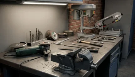 Herramientas para trabajar metal en taller pequeyo portada