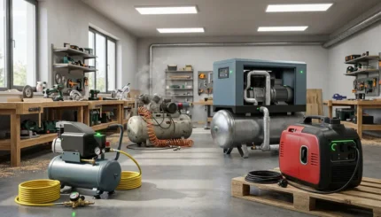 Eficiencia energética en compresores y generadores: qué mirar antes de comprar 2 Eficiencia energytica en maquinaria de obra quy mirar portada